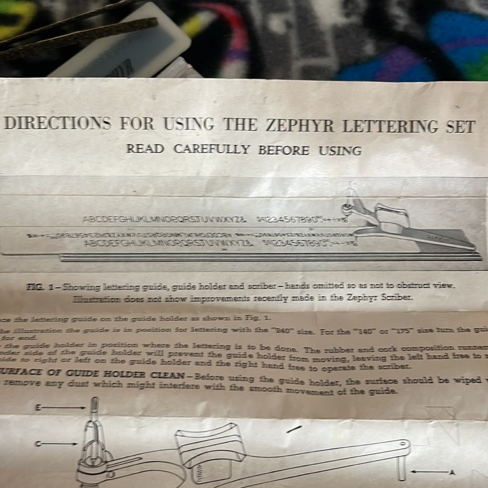 Vintage Zephyr Lettering Set - Picture 2 of 5